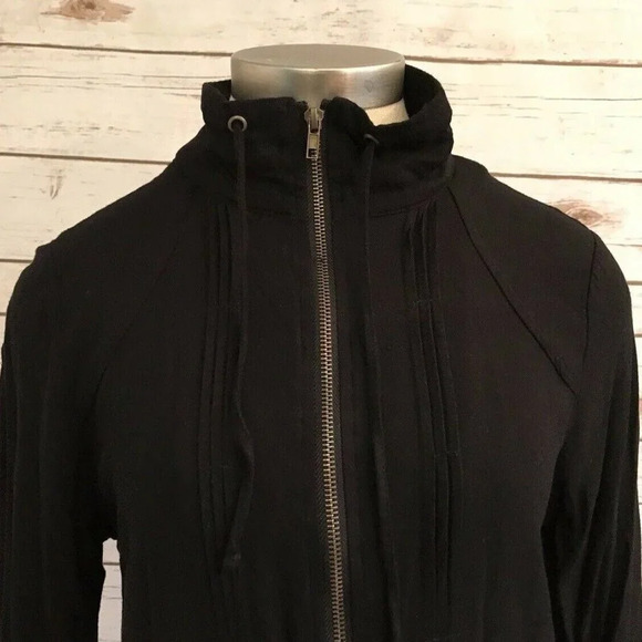 LA HEARTS Women Long Sleeve Open Front Zip-Up Black Casual Shirt Top Size Medium - Picture 2 of 12